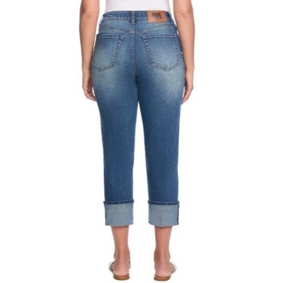 Frye High-Rise Crop Jeans Cuffed Hem Amari Wash Size 8/29 NWT - Picture 2 of 5